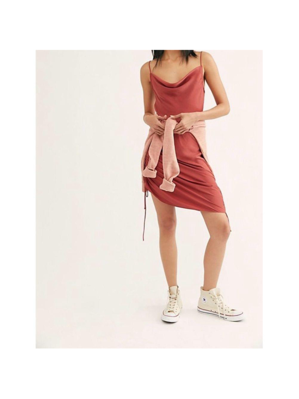 Intimately Free People Day To Night Ruched Satin Slip Dress XS